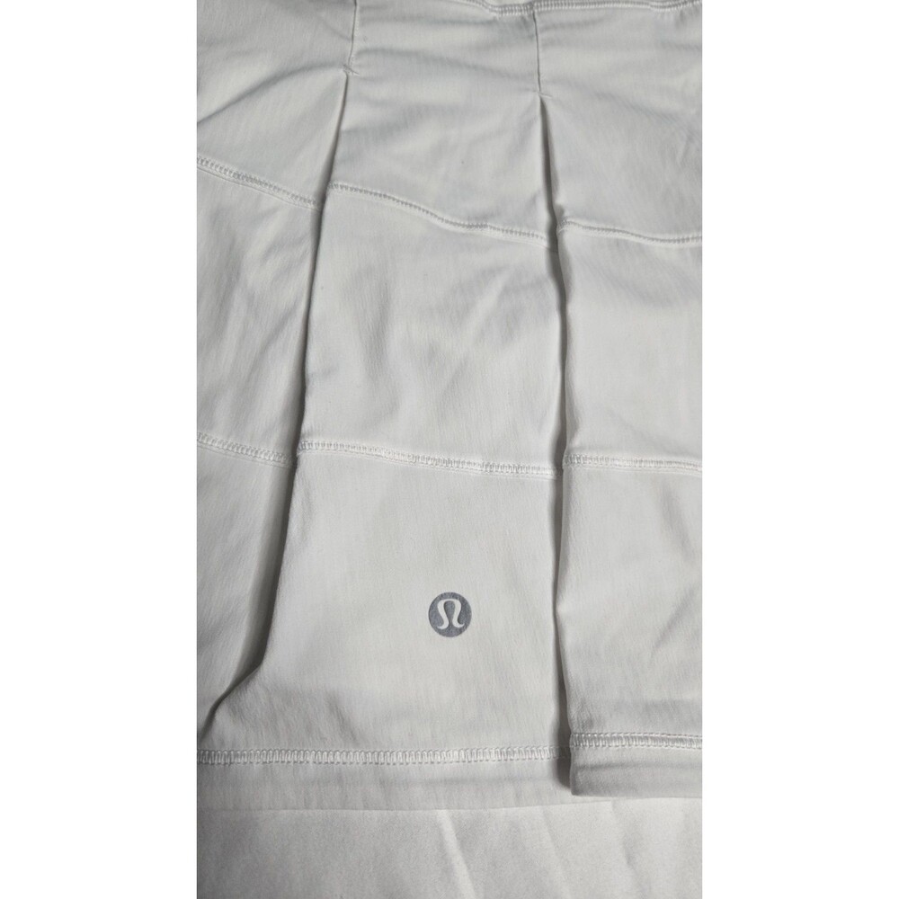 Lululemon Pace Setter Skirt White Pleated Athletic Running Tennis Women 8 Tall